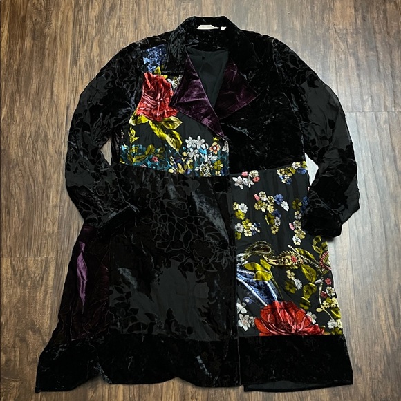 Soft Surroundings LISETTE Velvet Boho Burnout Jacket Topper Art to Wear large - Picture 7 of 13